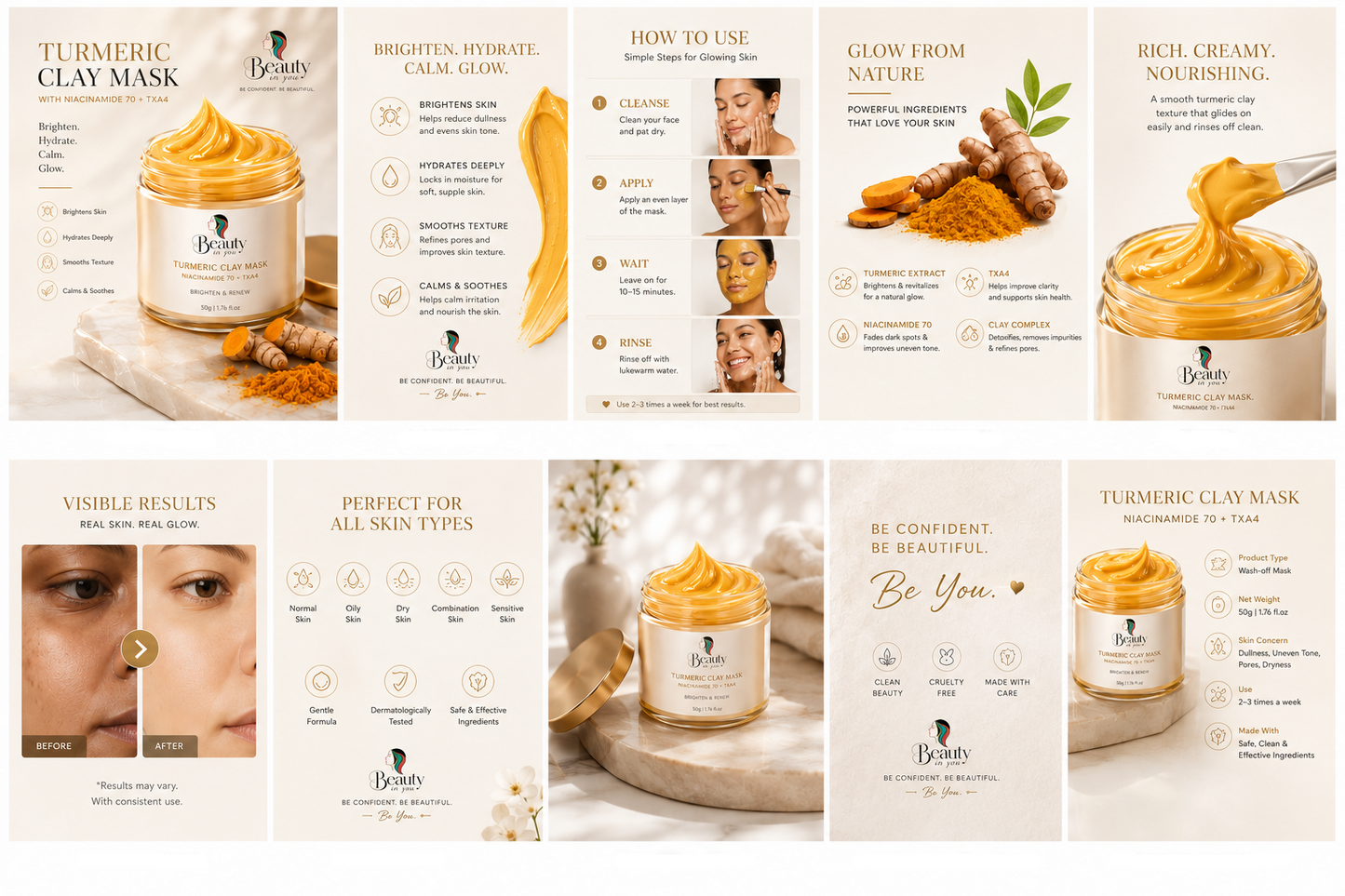 Beauty in You™ Turmeric Clay Mask | Korean Inspired