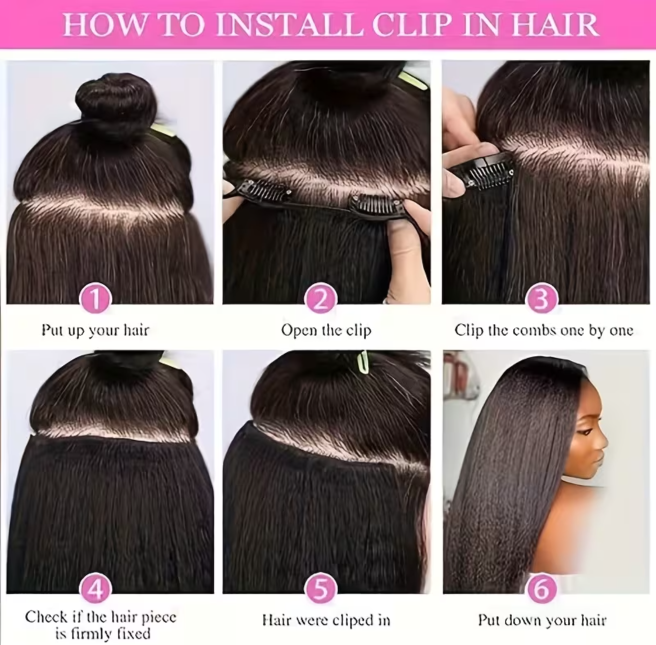 7pcs clip-on hair extensions| 3 Sizes Available