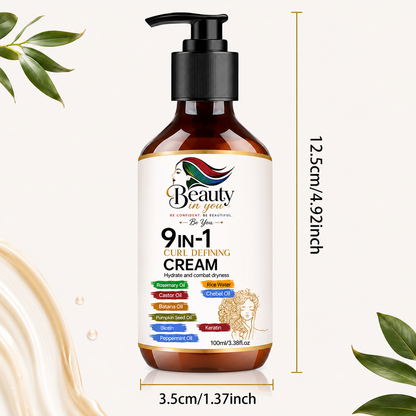 Beauty In You™ Curl Revival 9-in-1 Defining Cream – Hydration, Shine & Long-Lasting Curl Hold